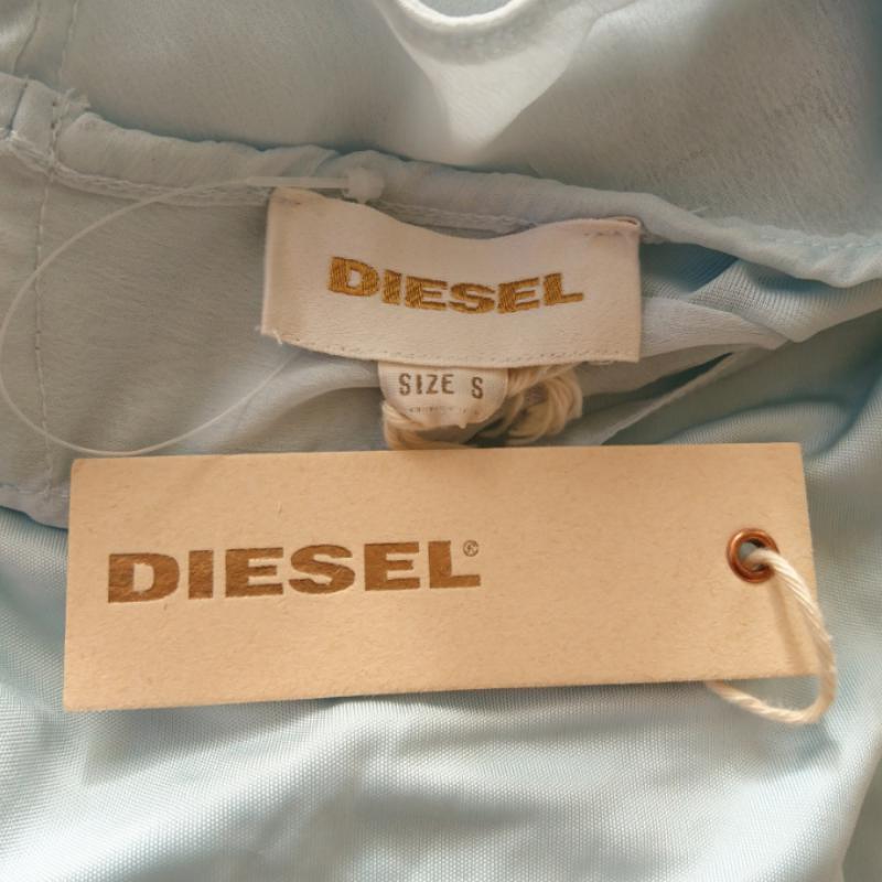 ディーゼル DIESEL ワンピース ひざ丈スカート S 無地 X ロゴ、文字 青 / ブルー /  レディース USED 古着 中古 10016045