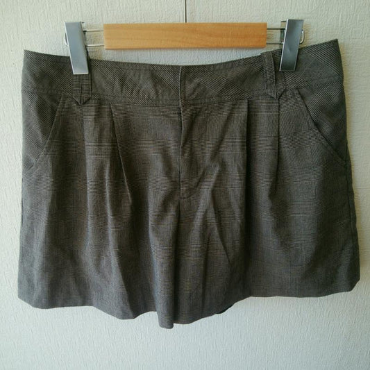 アースミュージックアンドエコロジー earth music&ecology パンツ ショートパンツ L チェック 茶 / ブラウン /  レディース USED 古着 中古 10016079