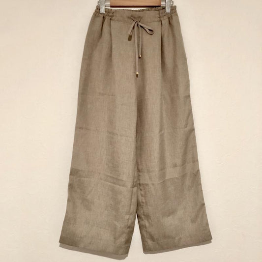 ニコアンド niko and... パンツ スラックス リネン風イージーワイドパンツ 3 無地 ベージュ / ベージュ /  レディース USED 古着 中古 10016122