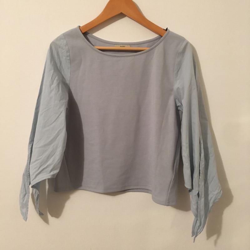 ミスティック mystic カットソー 長袖 袖、素材切り替え FREE 無地 青 / ブルー /  レディース USED 古着 中古 10016385