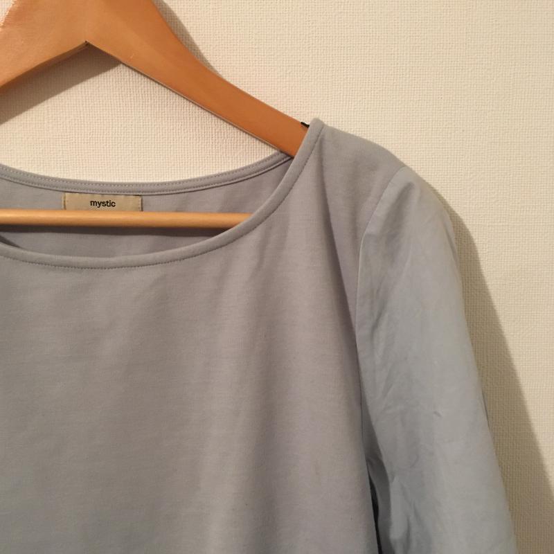 ミスティック mystic カットソー 長袖 袖、素材切り替え FREE 無地 青 / ブルー /  レディース USED 古着 中古 10016385