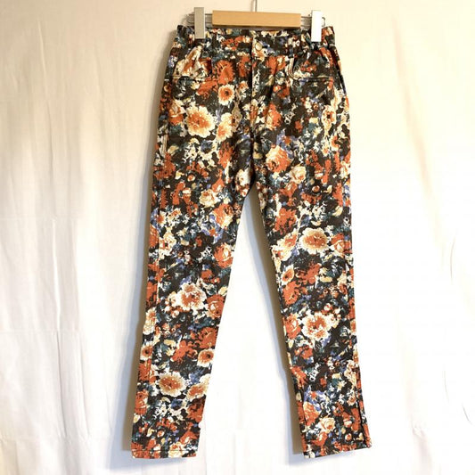 ダブルクローゼット w closet パンツ ワークパンツ、ペインターパンツ 花柄 黒 / ブラック / X 白 / ホワイト / X 橙 / オレンジ / X 青 / ブルー /  レディース USED 古着 中古 10016767