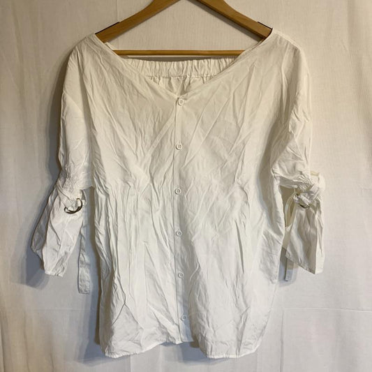 ジーナシス JEANASIS シャツ、ブラウス 七分袖 FREE 無地 白 / ホワイト /  レディース USED 古着 中古 10016788
