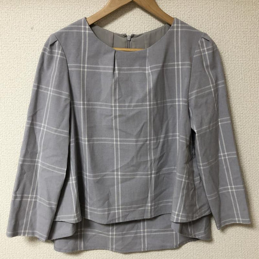 リアラ Reala カットソー 長袖 プルオーバーブラウス M チェック 灰 / グレー /  レディース USED 古着 中古 10017146