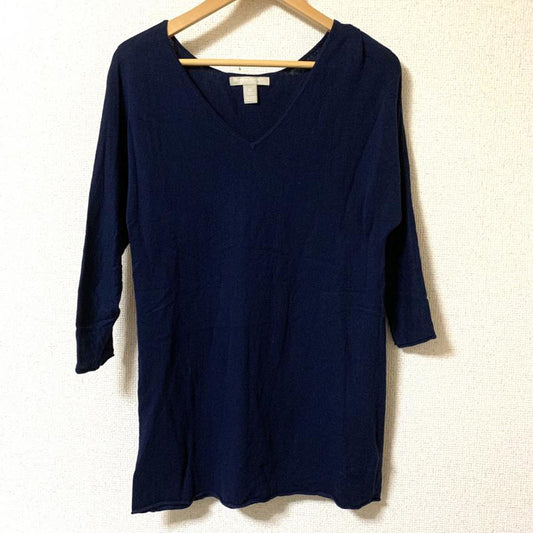 バナナリパブリック BANANA REPUBLIC カットソー 七分袖 XS 無地 紺 / ネイビー /  レディース USED 古着 中古 10017356
