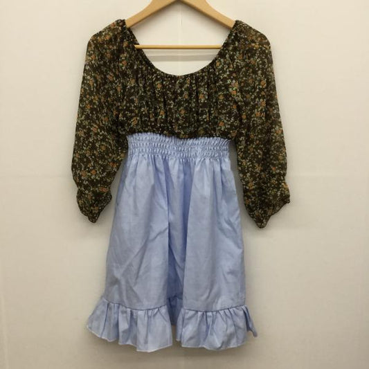 ラパフェ La Pafait ワンピース  ワンピース 花柄 茶 / ブラウン / X 水色 / ライトブルー /  レディース USED 古着 中古 10018913