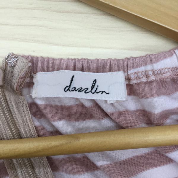 ダズリン dazzlin ワンピース  ワンピース S ボーダー柄 ベージュ / ベージュ / X 白 / ホワイト / X 桃 / ピンク /  レディース USED 古着 中古 10019063