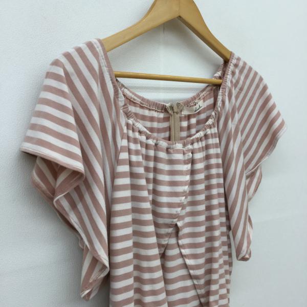 ダズリン dazzlin ワンピース  ワンピース S ボーダー柄 ベージュ / ベージュ / X 白 / ホワイト / X 桃 / ピンク /  レディース USED 古着 中古 10019063