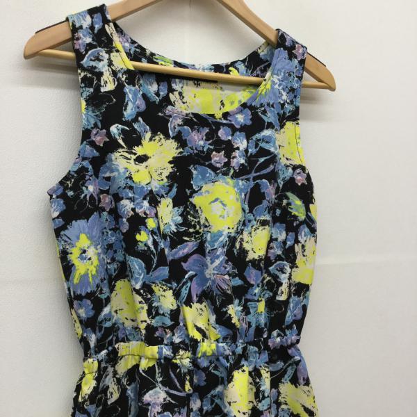 ヘザー Heather ワンピース  ワンピース FREE 花柄 黒 / ブラック / X 青 / ブルー / X 黄 / イエロー /  レディース USED 古着 中古 10019958