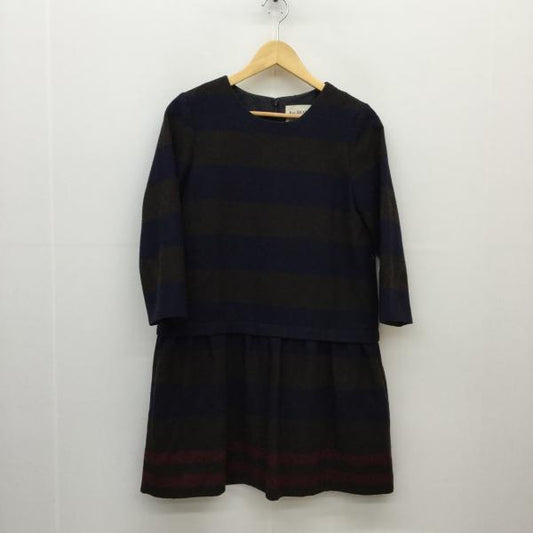 レイビームス Ray BEAMS ワンピース  ワンピース 0 ボーダー柄 青 / ブルー / X 茶 / ブラウン /  レディース USED 古着 中古 10020480
