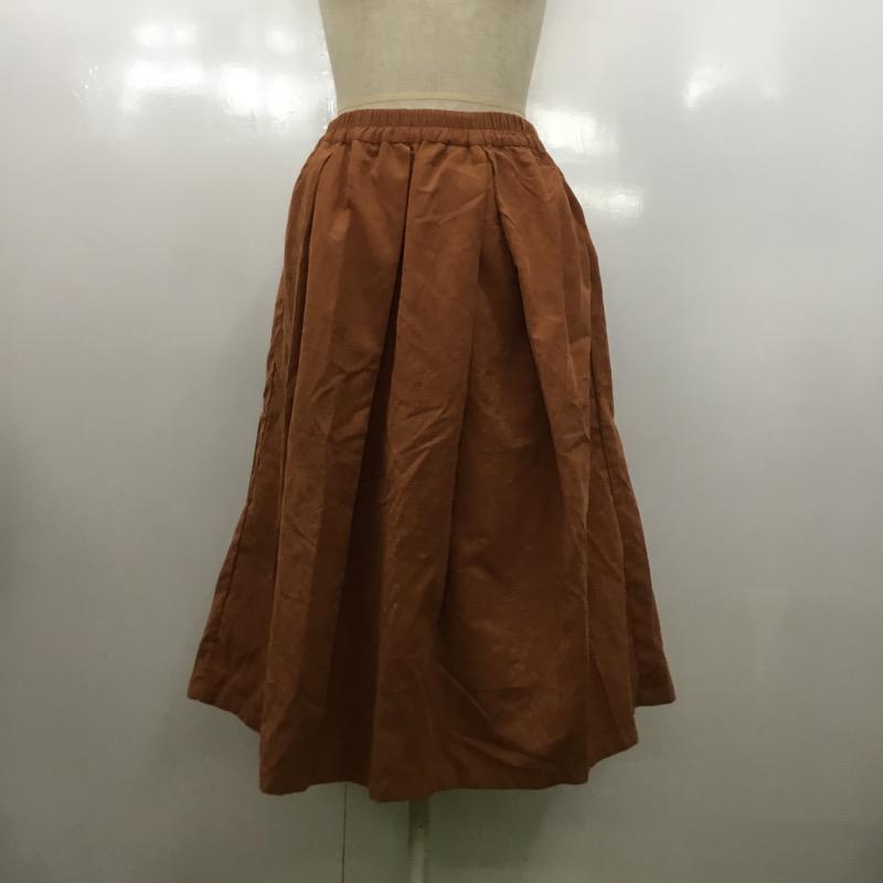 ミスティック mystic スカート ひざ丈スカート ギャザースカート 無地 茶 / ブラウン /  レディース USED 古着 中古 10021509