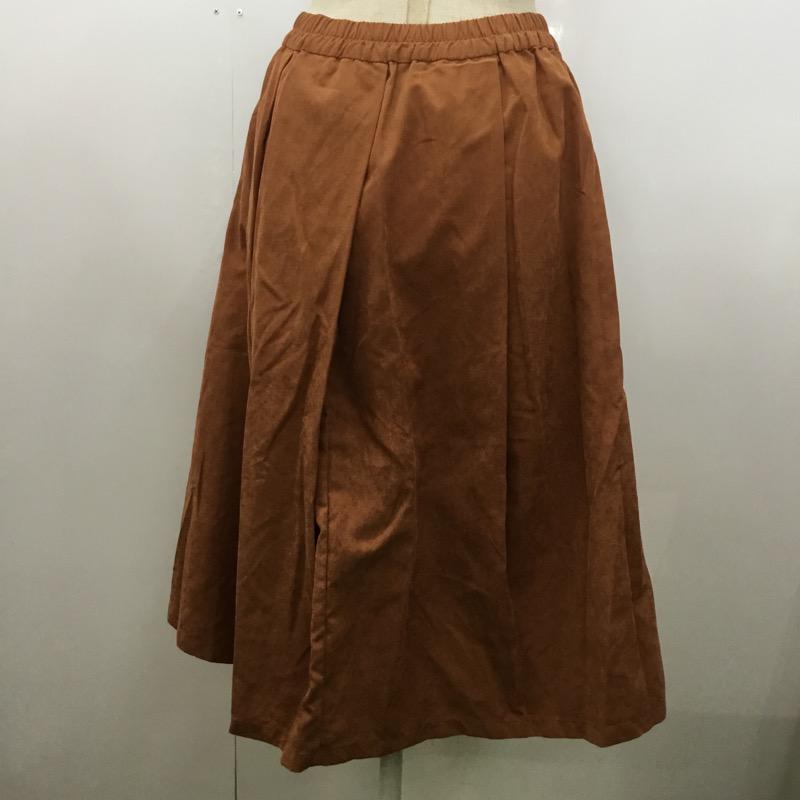 ミスティック mystic スカート ひざ丈スカート ギャザースカート 無地 茶 / ブラウン /  レディース USED 古着 中古 10021509