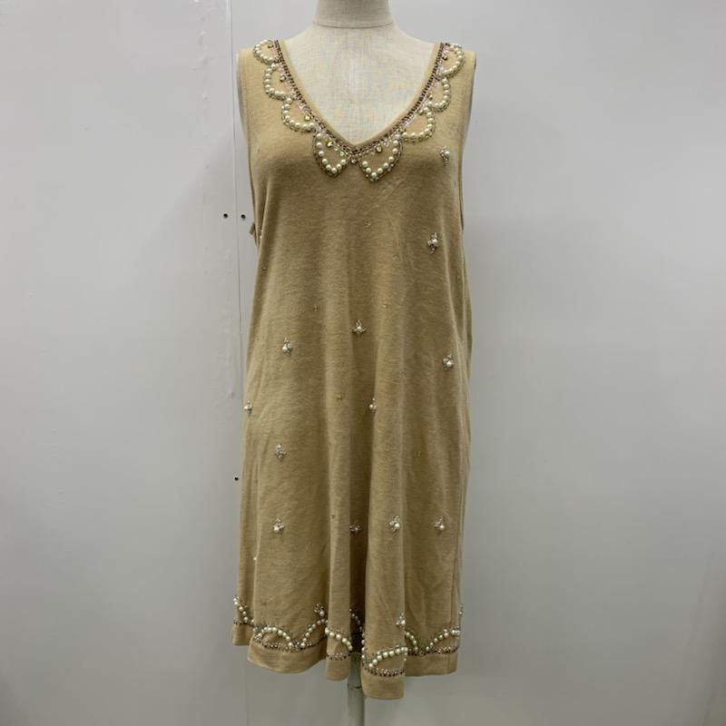 スナイデル SNIDEL ワンピース  ビジュー付ノースリーブワンピース FREE 無地 ベージュ / ベージュ /  レディース USED 古着 中古 10021618