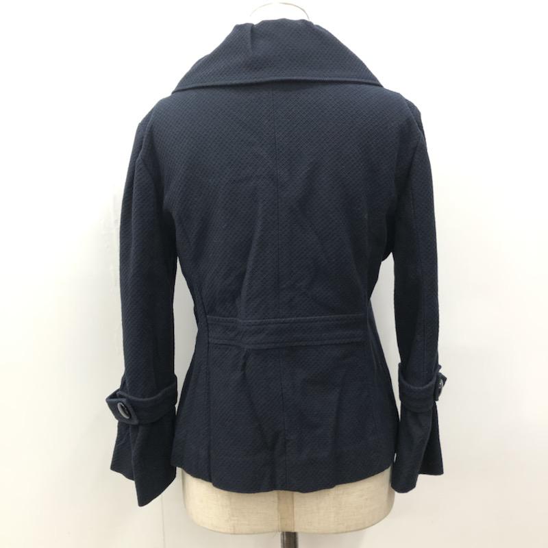 ロペ ROPE' コート  ショート丈ダブルコート 7 無地 紺 / ネイビー /  レディース USED 古着 中古 10021663