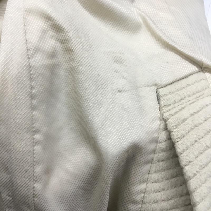 ルスーク LESOUK コート  アンゴラ混コート 36  X ストライプ アイボリー / アイボリー /  レディース USED 古着 中古 10021673
