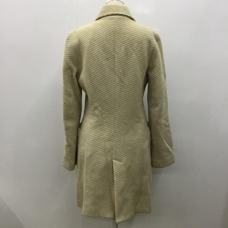 ルスーク LESOUK コート  アンゴラ混コート 36  X ストライプ アイボリー / アイボリー /  レディース USED 古着 中古 10021673