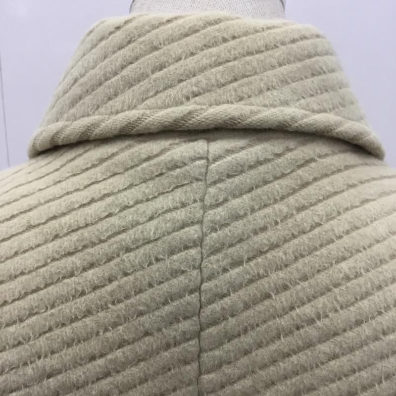 ルスーク LESOUK コート  アンゴラ混コート 36  X ストライプ アイボリー / アイボリー /  レディース USED 古着 中古 10021673