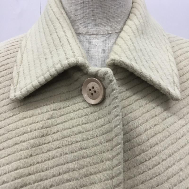 ルスーク LESOUK コート  アンゴラ混コート 36  X ストライプ アイボリー / アイボリー /  レディース USED 古着 中古 10021673
