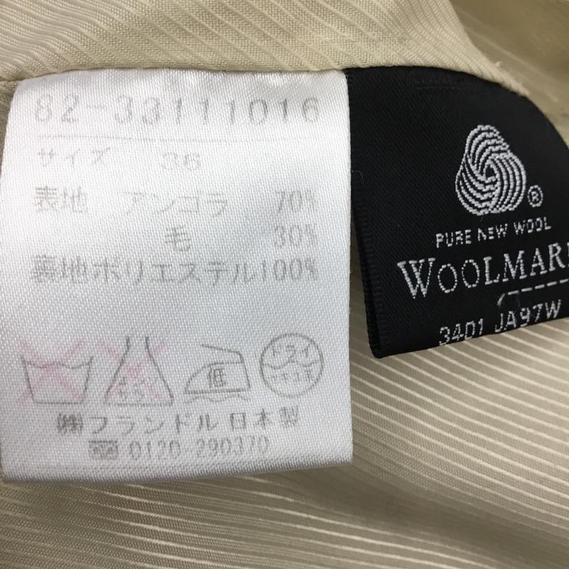 ルスーク LESOUK コート  アンゴラ混コート 36  X ストライプ アイボリー / アイボリー /  レディース USED 古着 中古 10021673