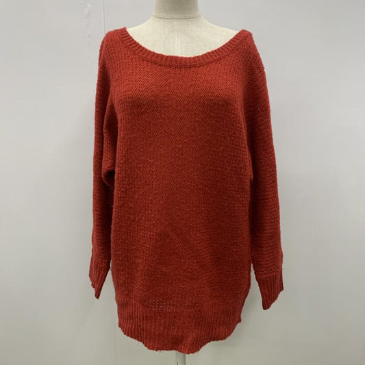 ローリーズファーム LOWRYS FARM チュニック  ニットチュニック FREE 無地 赤 / レッド /  レディース USED 古着 中古 10021694