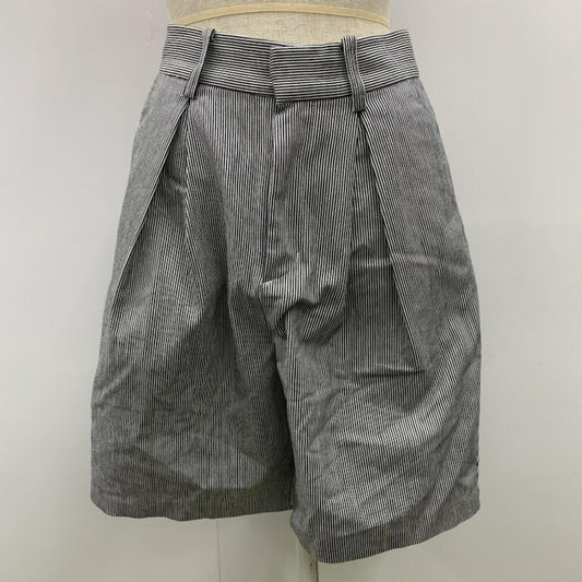 ケービーエフ KBF パンツ  ストライプショートパンツ ONE ストライプ 黒 / ブラック / X 白 / ホワイト /  レディース USED 古着 中古 10021702