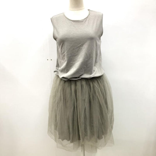 アダムエロペ ADAM ET ROPE' ワンピース  ノースリーブワンピース レース チュール 38 無地 灰 / グレー /  レディース USED 古着 中古 10021787