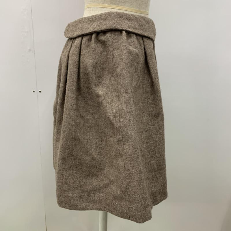 サマンサモスモス SM2 スカート ミニスカート ギャザースカート ウール 無地 S 無地 茶 / ブラウン /  レディース USED 古着 中古 10022011