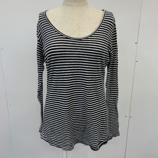 ビームス ハート BEAMS HEART Tシャツ 長袖 ロンT ボーダー ボーダー柄 白 / ホワイト / X 紺 / ネイビー /  レディース USED 古着 中古 10022408