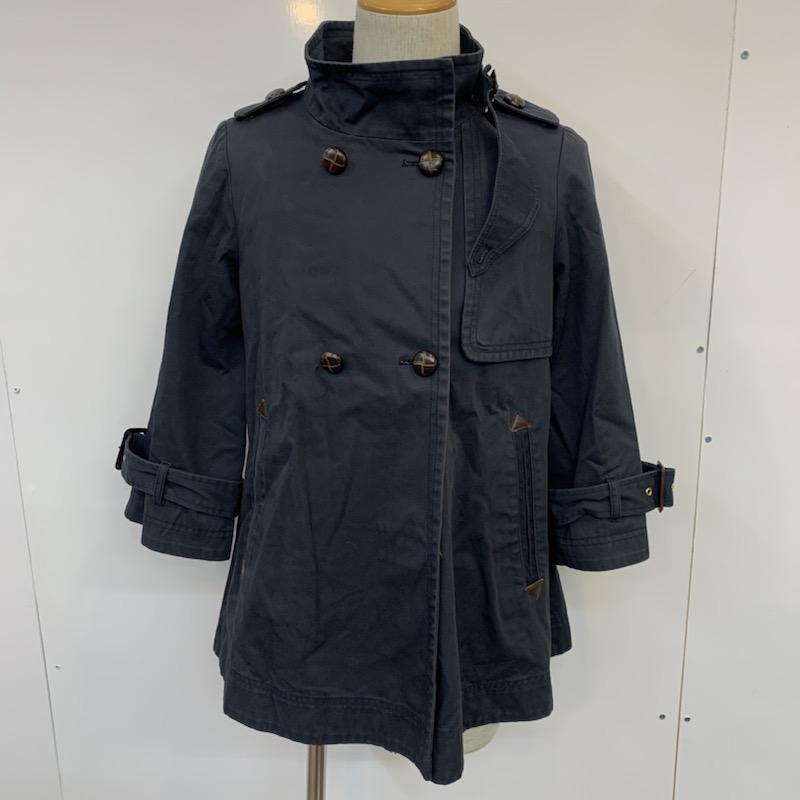 ブロードゥリー&コー Broderie & Co コート コート一般 長袖 無地 ジャケット 36 無地 紺 / ネイビー /  レディース USED 古着 中古 10022900