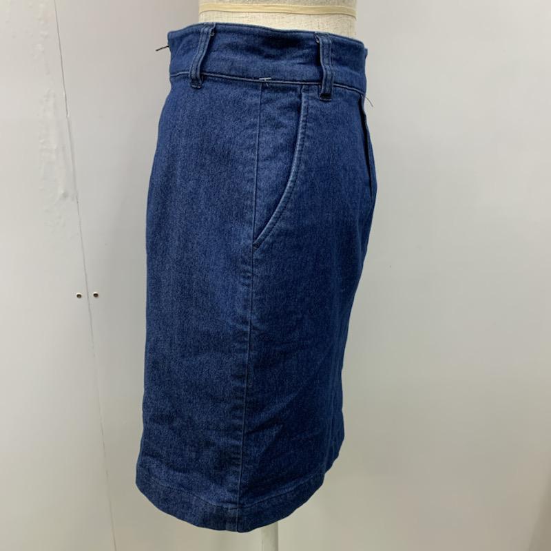 ローリーズファーム LOWRYS FARM スカート ミニスカート デニムスカート 無地 L 無地 インディゴ / インディゴ /  レディース USED 古着 中古 10023033