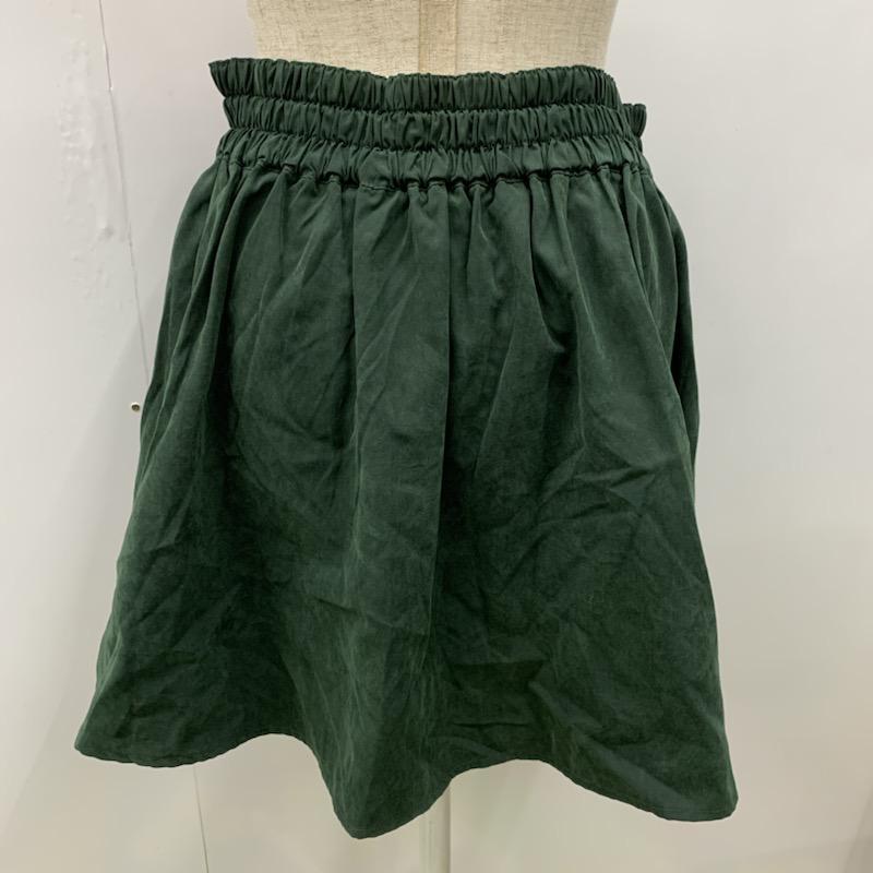 ローリーズファーム LOWRYS FARM スカート ミニスカート ギャザースカート 無地 タグ付き FREE 無地 緑 / グリーン /  レディース USED 古着 中古 10023103