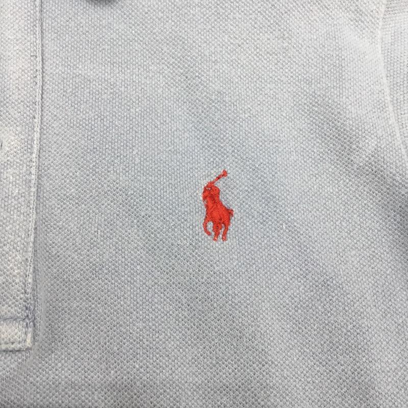ラルフローレン RALPHLAUREN ポロシャツ 半袖 無地 ワンポイント M 無地 X ワンポイント 水色 / ライトブルー /  ガールズ USED 古着 中古 10023122