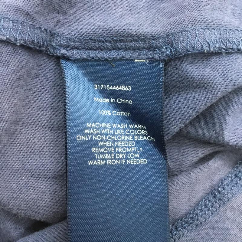 ラルフローレン RALPHLAUREN カットソー 半袖 無地 フリル 五分袖 120cm 無地 紺 / ネイビー /  ガールズ USED 古着 中古 10023124