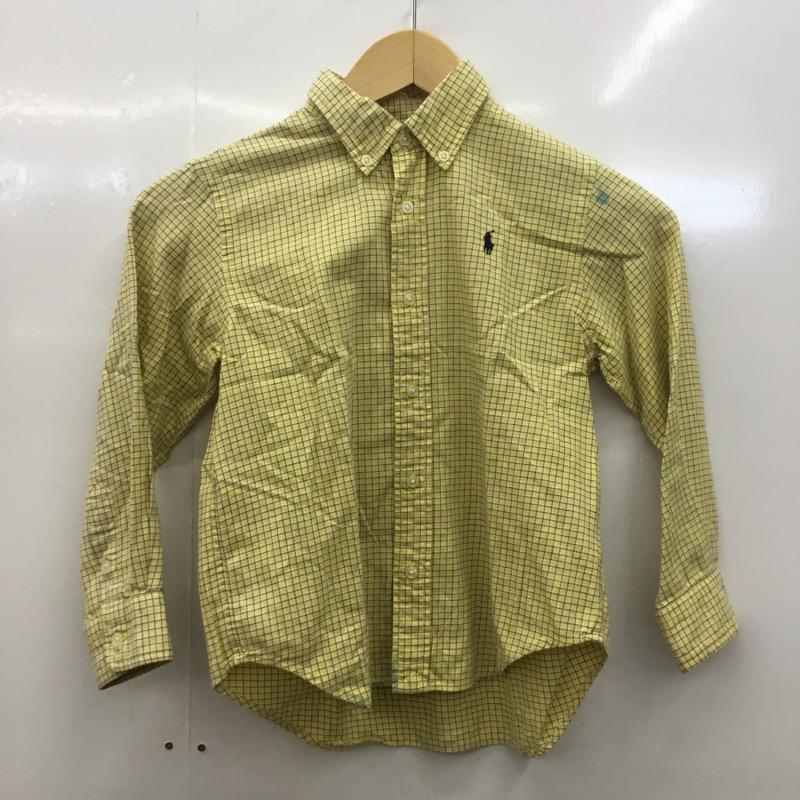 ラルフローレン RALPHLAUREN シャツ、ブラウス 長袖 カジュアルシャツ ボタンダウン チェック ワンポイント 120cm チェック 白 / ホワイト / X 黒 / ブラック / X 黄 / イエロー /  ボーイズ USED 古着 中古 10023125