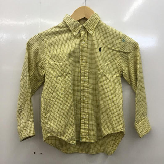 ラルフローレン RALPHLAUREN シャツ、ブラウス 長袖 カジュアルシャツ ボタンダウン チェック ワンポイント 120cm チェック 白 / ホワイト / X 黒 / ブラック / X 黄 / イエロー /  ボーイズ USED 古着 中古 10023125