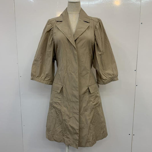 ナチュラルビューティーベーシック NATURAL BEAUTY BASIC コート  ロングコート M 無地 ベージュ / ベージュ /  レディース USED 古着 中古 10023177