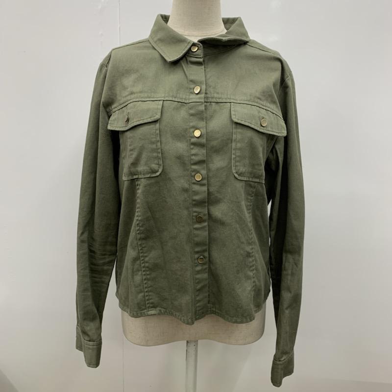 マジェスティックレゴン MAJESTIC LEGON シャツ、ブラウス  長袖シャツ FREE 無地 カーキ / カーキ /  レディース USED 古着 中古 10023187