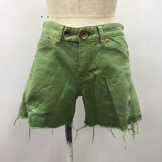 ラボラトリーワーク laboratory work パンツ ショートパンツ ショートパンツ デニム 無地 M 無地 黄緑 / イエローグリーン /  レディース USED 古着 中古 10023196