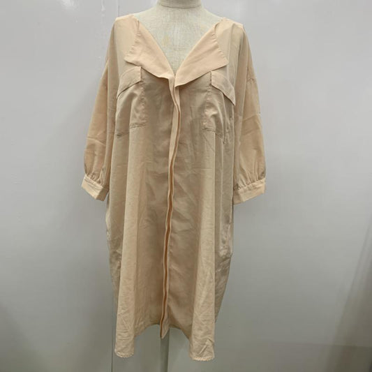 ローリーズファーム LOWRYS FARM シャツ、ブラウス 七分袖 無地 L 無地 ベージュ / ベージュ /  レディース USED 古着 中古 10023446