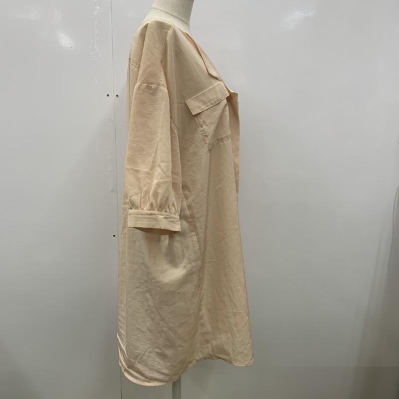 ローリーズファーム LOWRYS FARM シャツ、ブラウス 七分袖 無地 L 無地 ベージュ / ベージュ /  レディース USED 古着 中古 10023446