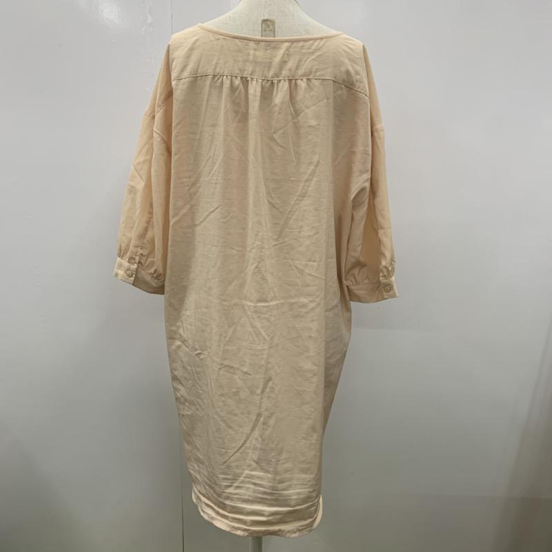 ローリーズファーム LOWRYS FARM シャツ、ブラウス 七分袖 無地 L 無地 ベージュ / ベージュ /  レディース USED 古着 中古 10023446