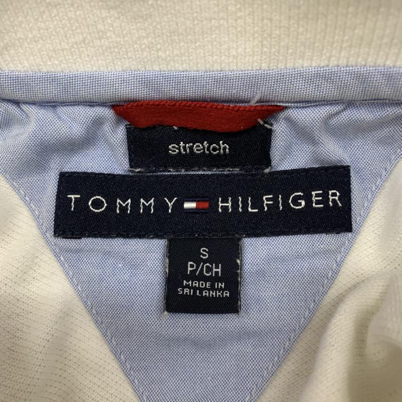 トミーヒルフィガー TOMMY HILFIGER ポロシャツ 半袖 無地 ワンポイント S 無地 X ワンポイント 白 / ホワイト /  メンズ USED 古着 中古 10023450