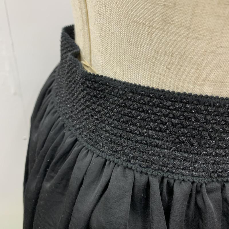 インディヴィ INDIVI スカート ひざ丈スカート ギャザースカート 無地 38 無地 黒 / ブラック /  レディース USED 古着 中古 10023504