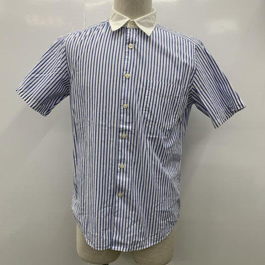 グリーンレーベルリラクシング green label relaxing シャツ、ブラウス 半袖 ストライプ M ストライプ 白 / ホワイト / X 水色 / ライトブルー /  メンズ USED 古着 中古 10023526