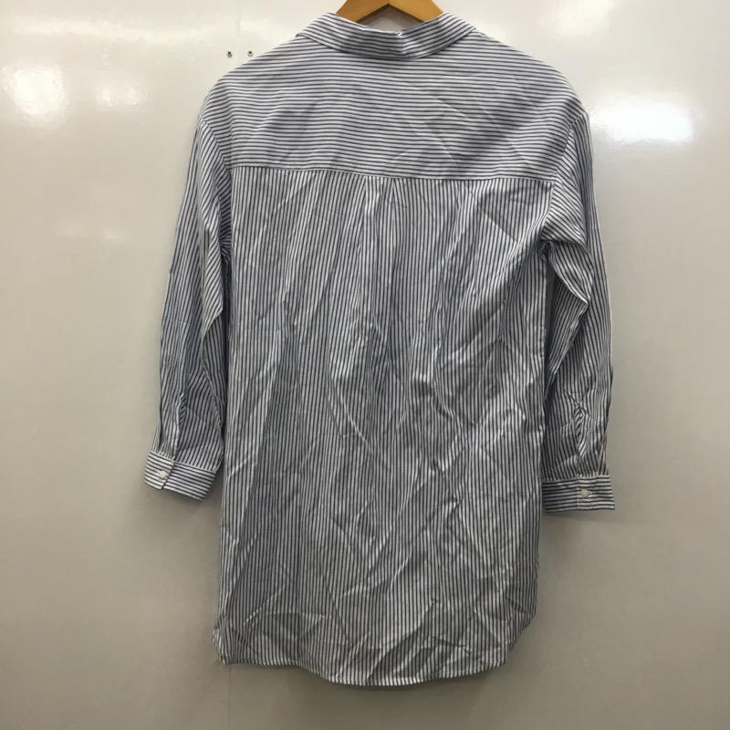 ザラ ZARA シャツ、ブラウス 長袖 カジュアルシャツ ストライプ 140cm ストライプ 白 / ホワイト / X 水色 / ライトブルー /  ガールズ USED 古着 中古 10023530