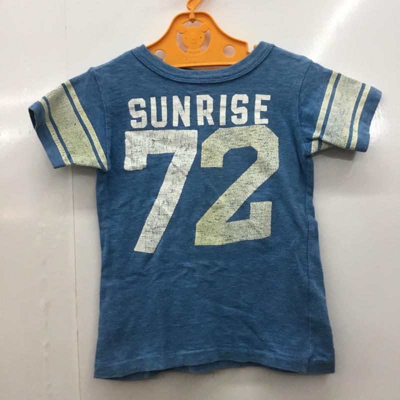 デニムダンガリー DENIM DUNGAREE Tシャツ 半袖 無地 ロゴ 110cm 無地 X ロゴ、文字 水色 / ライトブルー /  ボーイズ USED 古着 中古 10023566