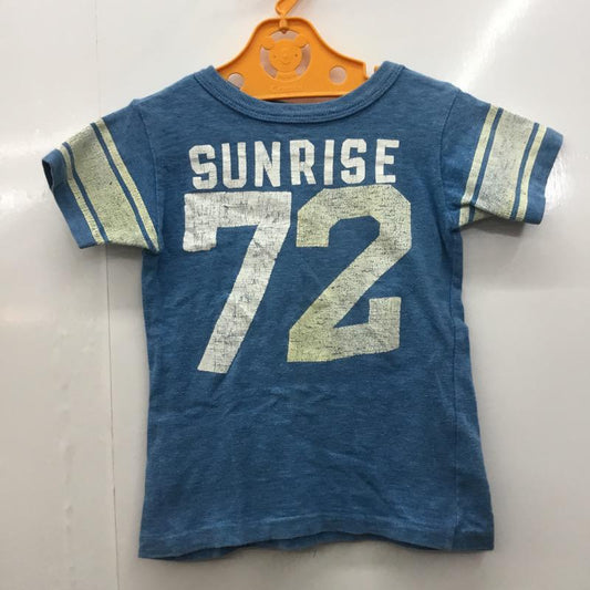 デニムダンガリー DENIM DUNGAREE Tシャツ 半袖 無地 ロゴ 110cm 無地 X ロゴ、文字 水色 / ライトブルー /  ボーイズ USED 古着 中古 10023566