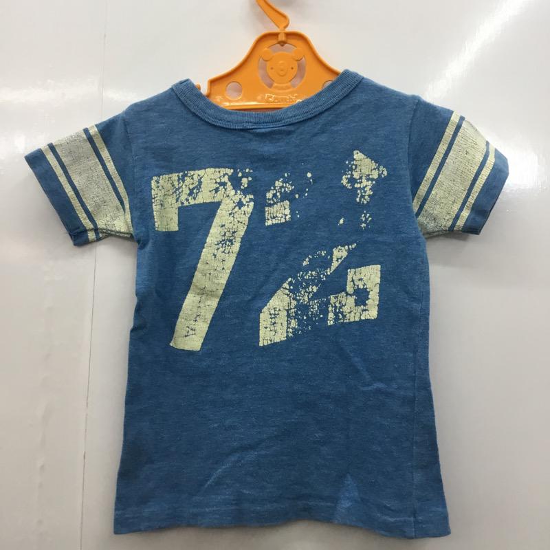 デニムダンガリー DENIM DUNGAREE Tシャツ 半袖 無地 ロゴ 110cm 無地 X ロゴ、文字 水色 / ライトブルー /  ボーイズ USED 古着 中古 10023566