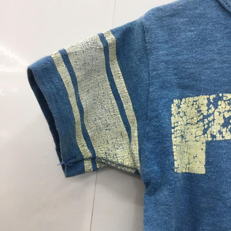 デニムダンガリー DENIM DUNGAREE Tシャツ 半袖 無地 ロゴ 110cm 無地 X ロゴ、文字 水色 / ライトブルー /  ボーイズ USED 古着 中古 10023566