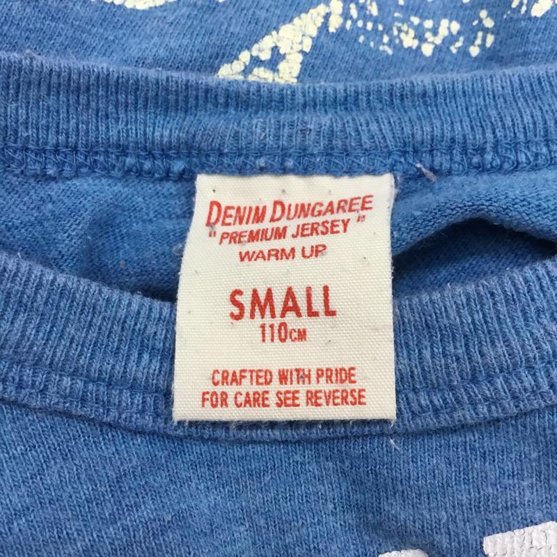 デニムダンガリー DENIM DUNGAREE Tシャツ 半袖 無地 ロゴ 110cm 無地 X ロゴ、文字 水色 / ライトブルー /  ボーイズ USED 古着 中古 10023566